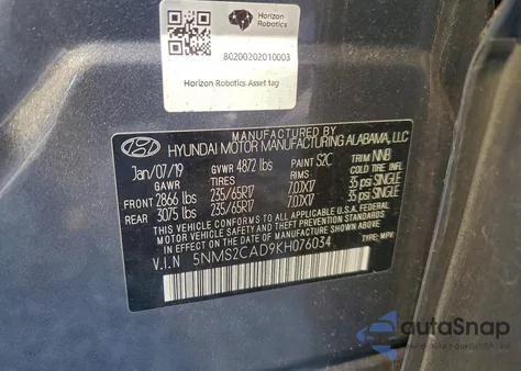 2019 Hyundai Santa Fe Se z USA, uszkodzony, nr VIN 5NMS2CAD9KH076034